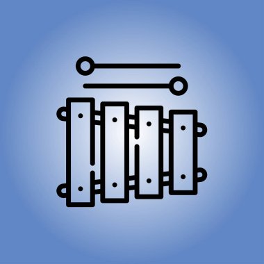Ksilofon simgesi. Düz tasarım