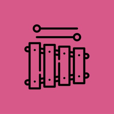 Ksilofon simgesi. Düz tasarım