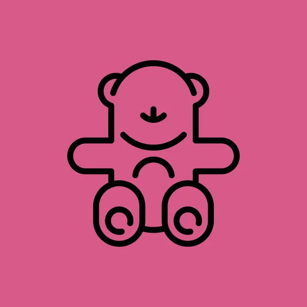 Niño oso icono. diseño plano — Archivo Imágenes Vectoriales