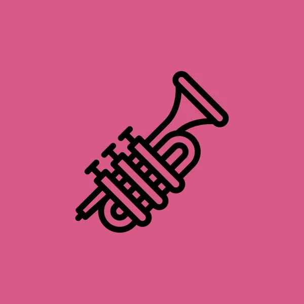 Icône de trompette. design plat — Image vectorielle