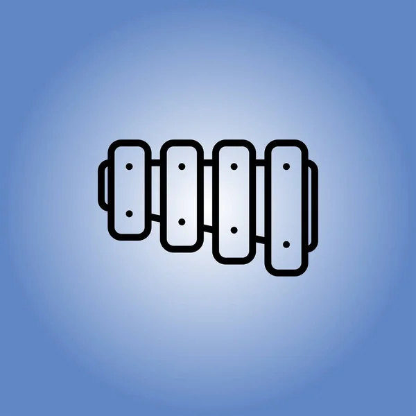 Xylophon-Symbol. flache Bauweise — Stockvektor