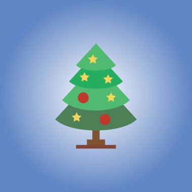 Noel ağacı simgesi. Düz tasarım