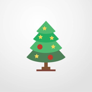 Noel ağacı simgesi. Düz tasarım