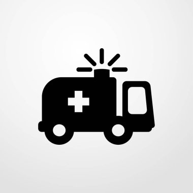 Ambulans simgesi. Düz tasarım