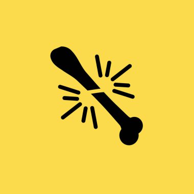 kırık kemik simgesi. düz tasarım