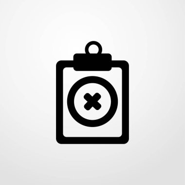 eksi işareti tıbbi denetim listesi simgesini. düz tasarım