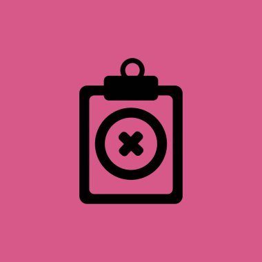 eksi işareti tıbbi denetim listesi simgesini. düz tasarım