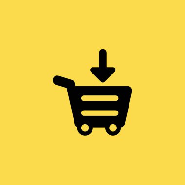 Alışveriş sepeti simge vektör düz tasarımı
