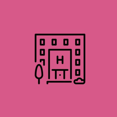 simge illüstrasyon izole vektör işareti simgesi bina hastane