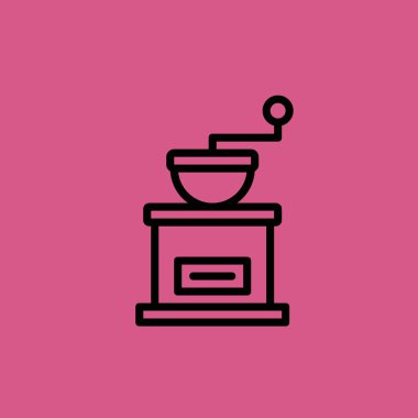 Kahve değirmeni simgesi illüstrasyon izole vektör işareti simgesi