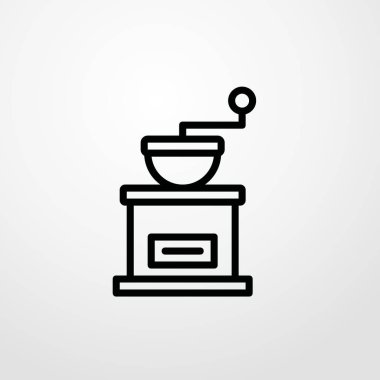 Kahve değirmeni simgesi illüstrasyon izole vektör işareti simgesi