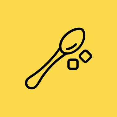 kaşık ve shugar simgesi illüstrasyon izole vektör işareti simgesi