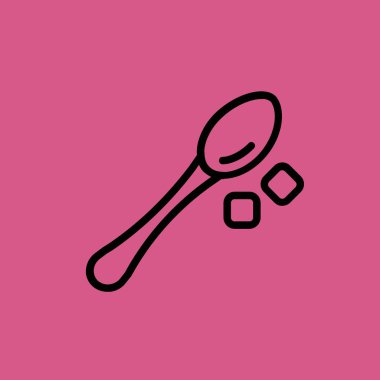 kaşık ve shugar simgesi illüstrasyon izole vektör işareti simgesi