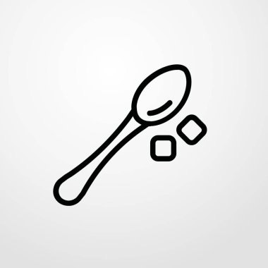 kaşık ve shugar simgesi illüstrasyon izole vektör işareti simgesi