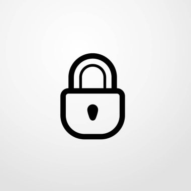 Kilit simgesi illüstrasyon izole vektör işareti simgesi