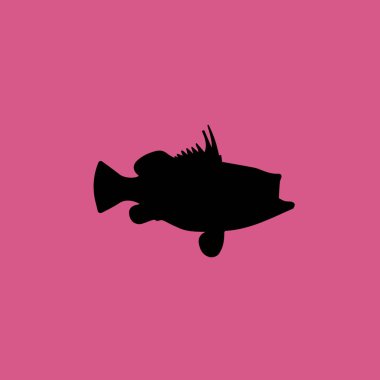 Balık simgesi illüstrasyonu izole vektör işareti