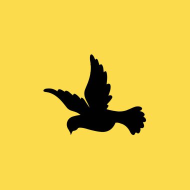 Güvercin uçan simgesi illüstrasyon izole vektör işareti simgesi