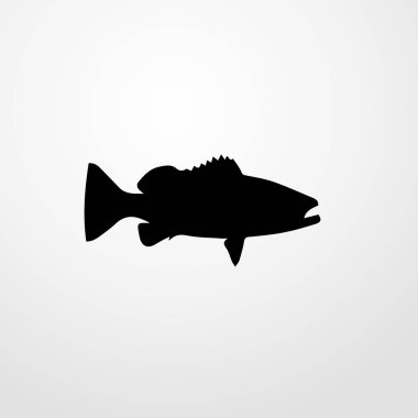 Balık simgesi illüstrasyonu izole vektör işareti