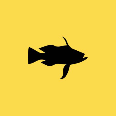 Balık simgesi illüstrasyonu izole vektör işareti