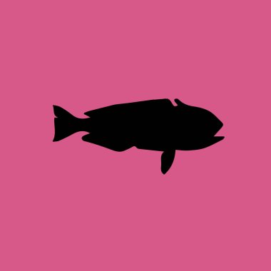 Balık simgesi simgesi illüstrasyon izole vektör işareti simgesi