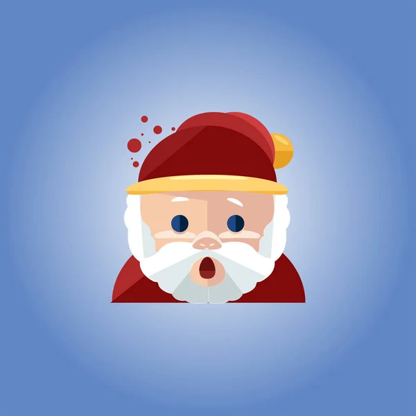 Santa head icon. flat design — Stock Vector