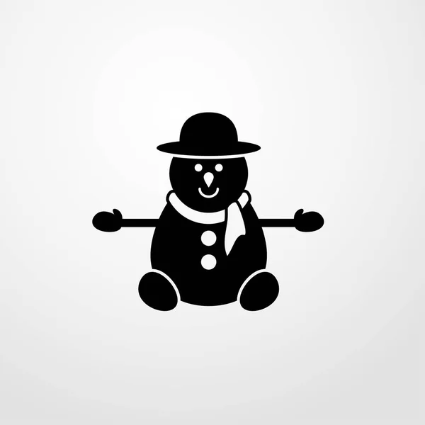 Sneeuwpop pictogram. platte ontwerp — Stockvector