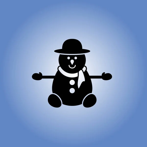 Ícone de boneco de neve. design plano — Vetor de Stock