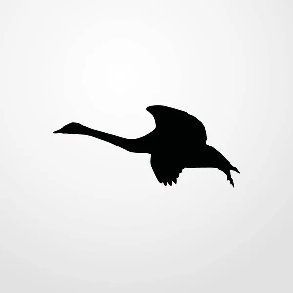 Icono del ganso volador. icono plano ilustración símbolo de signo aislado — Vector de stock