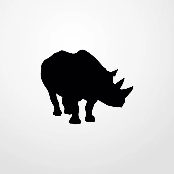 Icona del rinoceronte. icona piatta illustrazione simbolo segno isolato — Vettoriale Stock