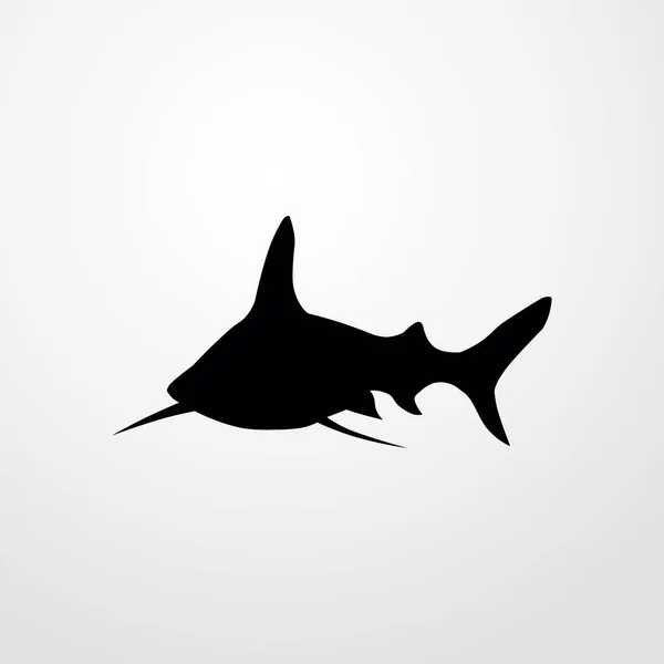Ícone de tubarão. ícone plano ilustração símbolo de sinal isolado —  Vetores de Stock