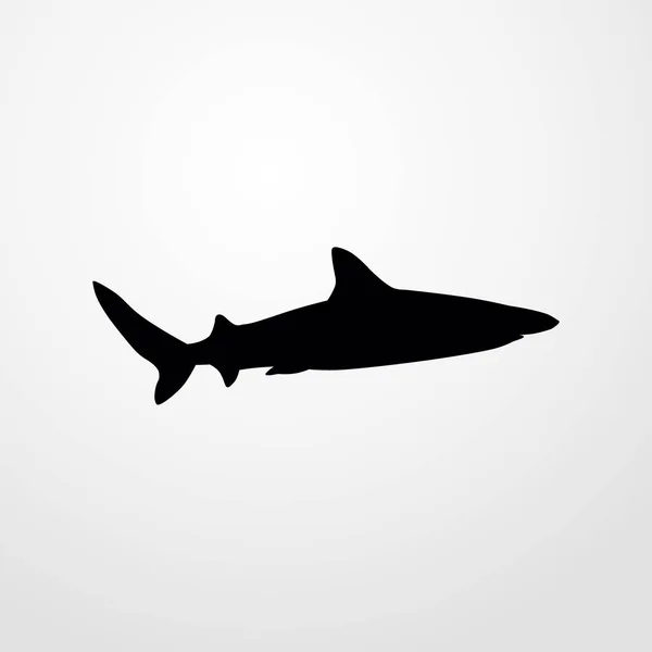 鲨鱼的图标。平面图标图孤立的标志符号 — 图库矢量图片