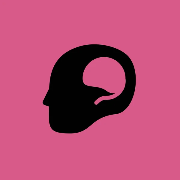 Brain in head icon. flat design — Stock Vector
