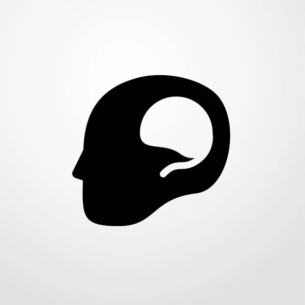 Brain in head icon. flat design — Stock Vector