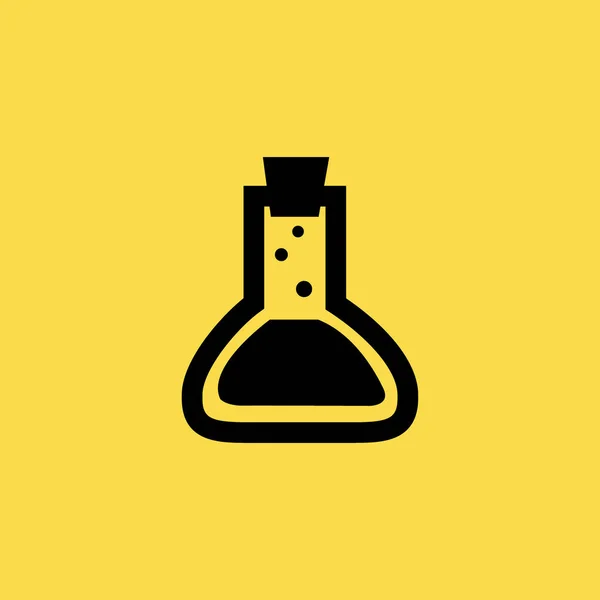 Chemistry flask with liquid icon. flat design — Stock Vector