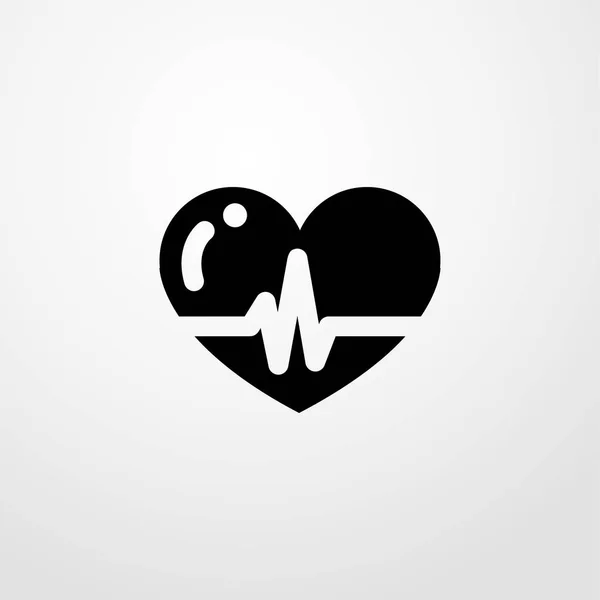 Latidos del corazón línea en un icono del corazón. diseño plano — Vector de stock