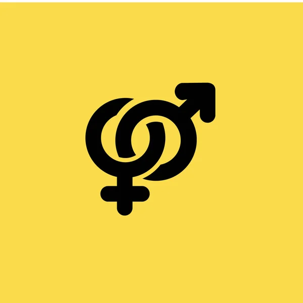 Ícone de símbolo heterossexual. design plano — Vetor de Stock