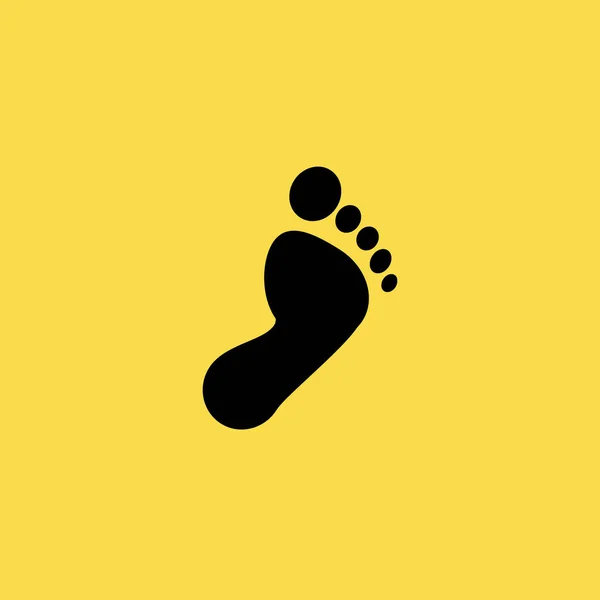 Emberi láb Nyomtatás ikonra. lapos kivitel — Stock Vector