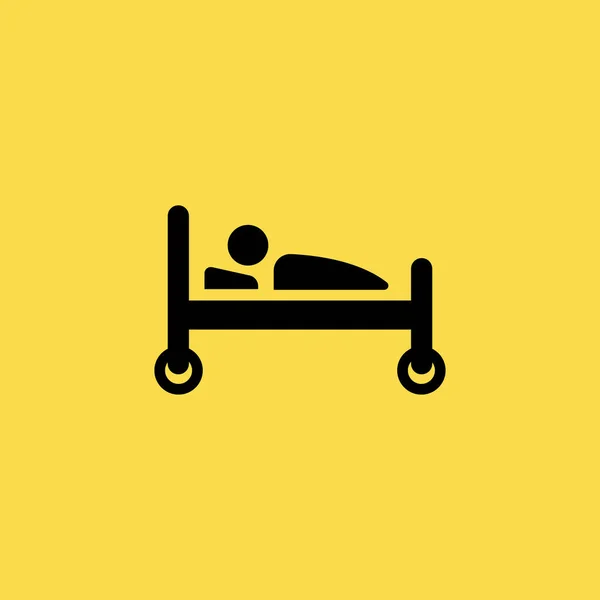 Doença no ícone da cama. design plano —  Vetores de Stock