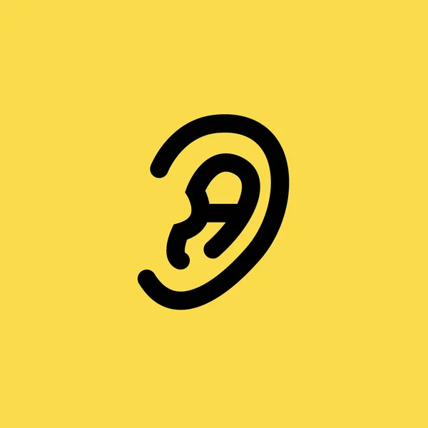 Human ear shape icon. flat design — Stock Vector