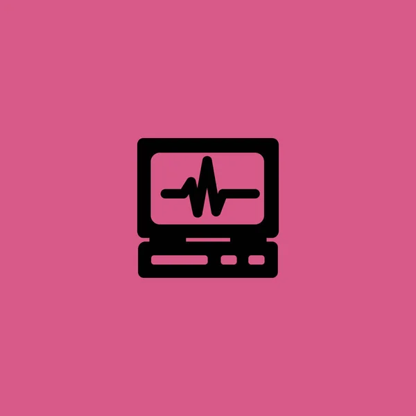 Icono del monitor de frecuencia cardíaca. diseño plano — Vector de stock
