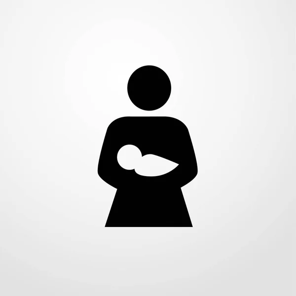 Madre con el icono del bebé en brazos. diseño plano — Vector de stock