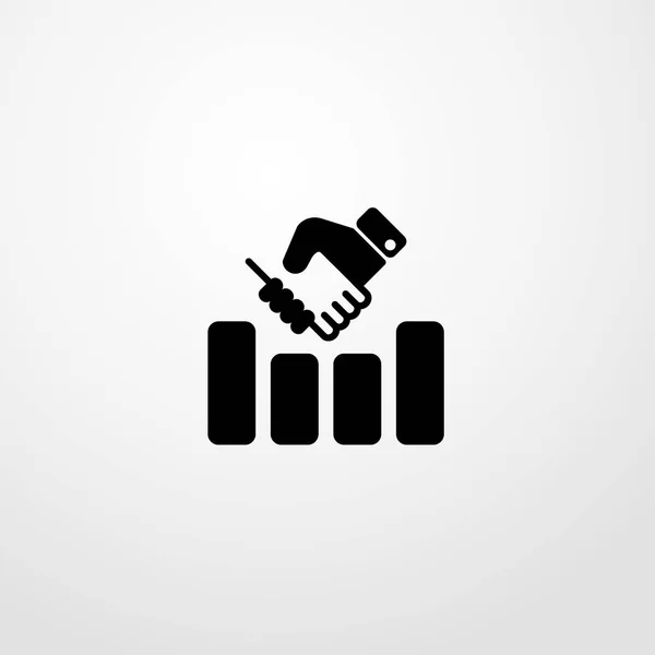Agrement d'entreprise et icône de poignée de main. design plat — Image vectorielle