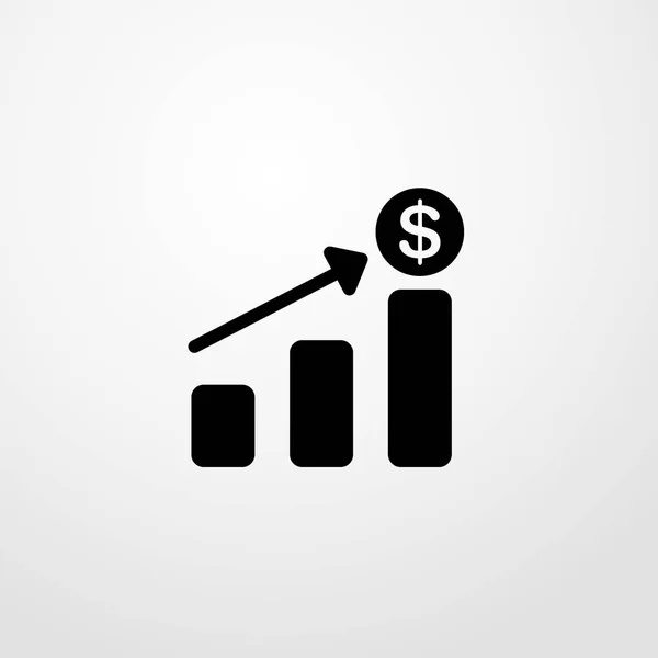 Increased revenue icon. flat design — Stock Vector