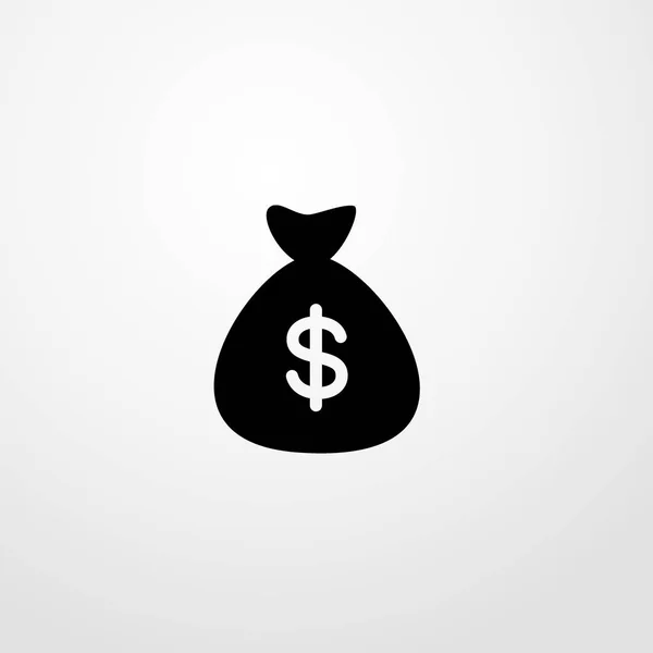 Platte web pictogram. Geld tas — Stockvector