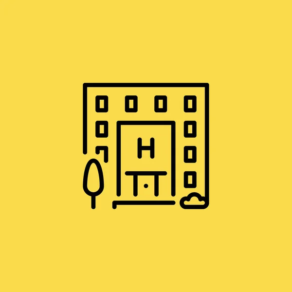 Krankenhaus Gebäude Symbol Illustration isoliert Vektor Zeichen Symbol — Stockvektor