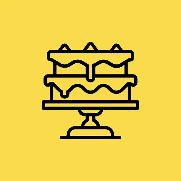 Icona torta illustrazione isolato segno vettoriale simbolo — Vettoriale Stock