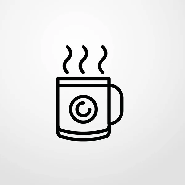 Taza de ilustración icono de café símbolo de signo de vector aislado — Archivo Imágenes Vectoriales