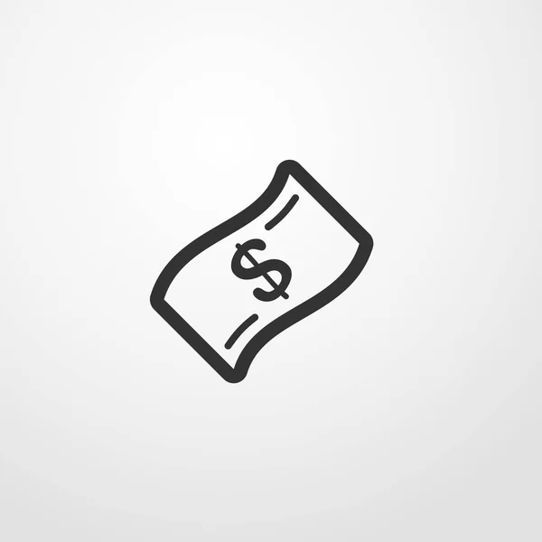 Dollar bankbiljet pictogram illustratie geïsoleerde vector teken symbool — Stockvector