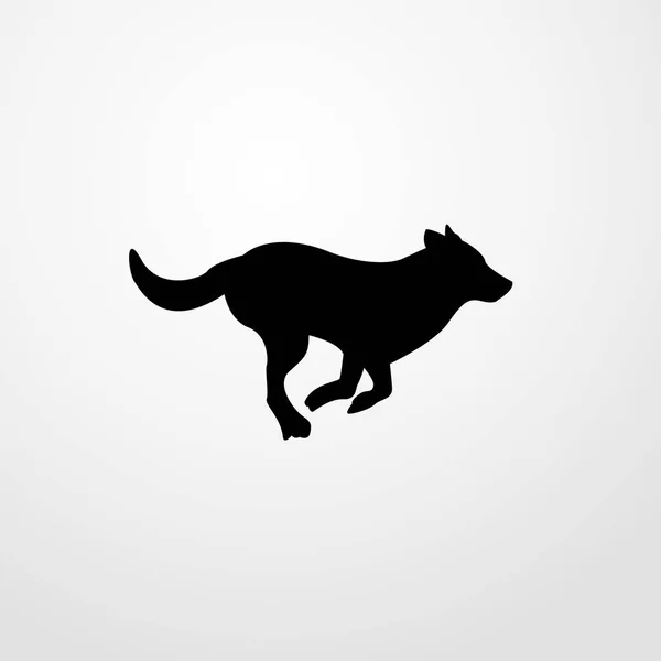 走っている犬のアイコンのイラスト分離ベクトル記号 — ストックベクタ