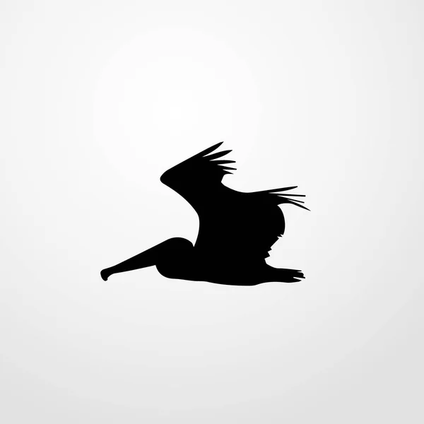Ícone voador pelicano ilustração isolado símbolo sinal vetor — Vetor de Stock